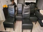 4 gratis Eetkamerstoelen, Huis en Inrichting, Ophalen, Gebruikt, Zwart, Leer