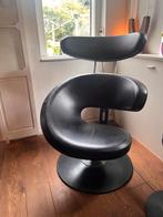 Stokke Peel zwart leer, Huis en Inrichting, Fauteuils, Ophalen, Gebruikt, Leer