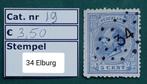 Puntstempel 34 Elburg op NVPH 19, T/m 1940, Verzenden, Gestempeld