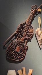 Bijzondere wanddecoratie smeedijzeren viool, Ophalen of Verzenden