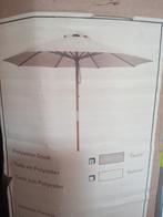 Houtstok parasol met polyester doek, diameter 3 meter., Ophalen, Zo goed als nieuw, Zweefparasol