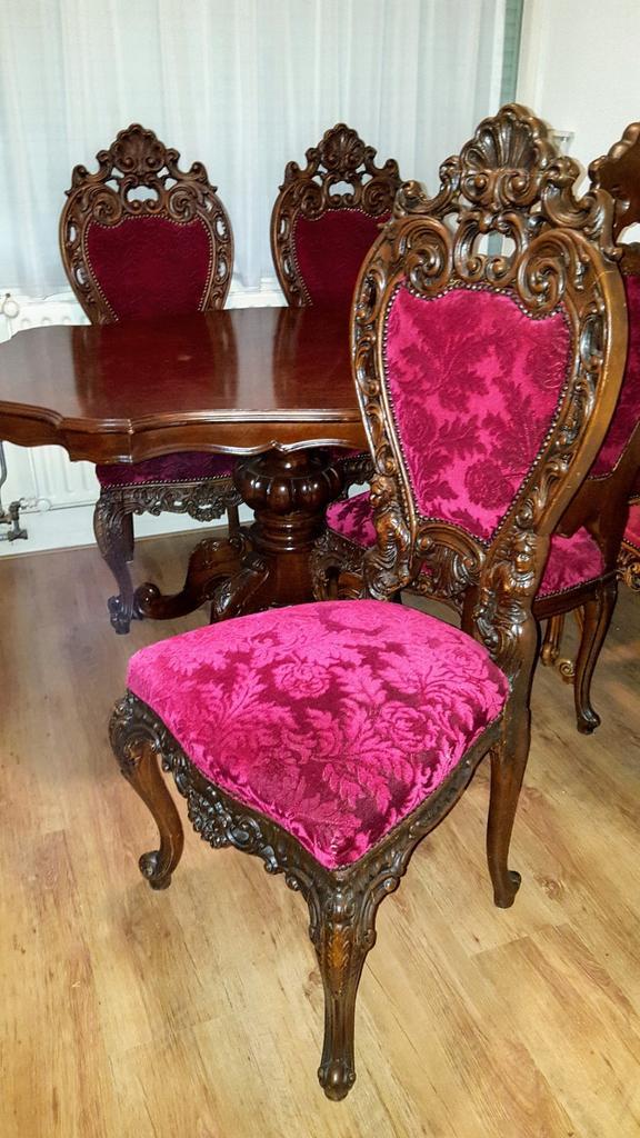 Barok eetkamer tafel met 4 stoelen, Antiek en Kunst, Antiek | Meubels | Tafels, Ophalen