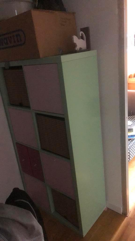 Kallax 4x2 mintgroen, Huis en Inrichting, Kasten | Boekenkasten, Zo goed als nieuw, Minder dan 100 cm, 25 tot 50 cm, Ophalen of Verzenden