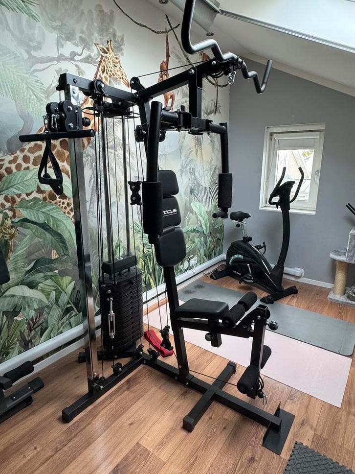 Complete Home Gym Fitness Unit, Sport en Fitness, Fitnessapparatuur, Gebruikt, Krachtstation, Armen, Metaal, Ophalen