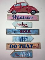 Tekstbord vw  kever look. What ever makes your soul !, Ophalen of Verzenden, Nieuw