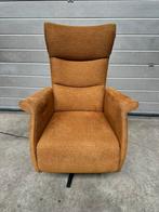 Prominent Wilson sta-op fauteuil goud/ geel stof, Huis en Inrichting, Fauteuils, Ophalen, Minder dan 75 cm, Zo goed als nieuw