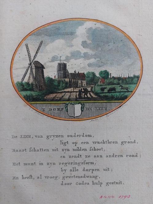 13 / De Lier - Monster 18e eeuwse gravure Ollefen en Bakker, Antiek en Kunst, Kunst | Etsen en Gravures, Ophalen of Verzenden