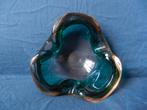 Glazen kom / asbak Sommerso groen + beige Murano Flavio Poli, Antiek en Kunst, Ophalen of Verzenden