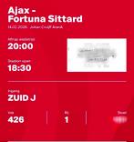 Te koop 1 kaartje Ajax vs Fortuna sfeervak 426 Zuid 2, Tickets en Kaartjes, Sport | Voetbal, Eén persoon, November