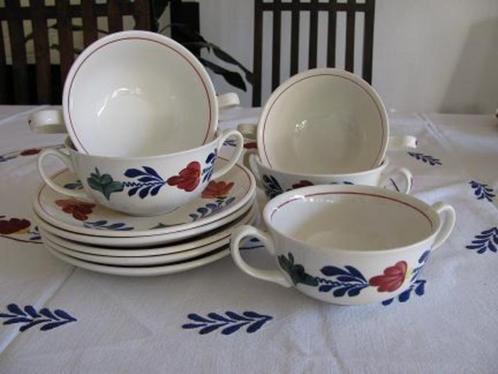 Boerenbont soepkom met oor + schotel Boerenbond, Huis en Inrichting, Keuken | Servies, Gebruikt, Kop(pen) en/of Schotel(s), Boerenbont
