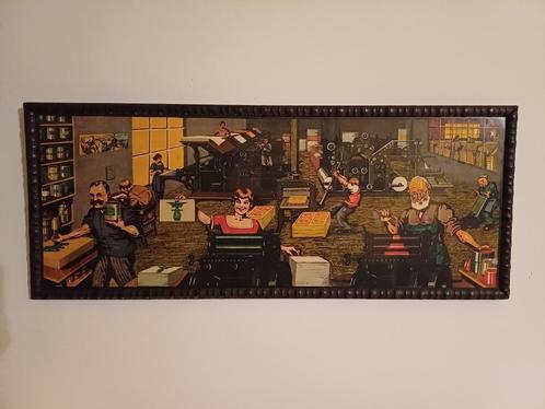 oud TAFEREEL retro vintage drukkerij verf pamflet fabriek, Verzamelen, Retro, Huis en Inrichting, Ophalen of Verzenden