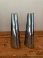 Vintage Ikea kaarsenstandaard kandelaar 2x driehoekig, Ophalen of Verzenden, Metaal, Minder dan 25 cm