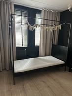 Hemelbed zwart 90x200cm woood, Ophalen, 85 tot 100 cm, Zo goed als nieuw, Matras