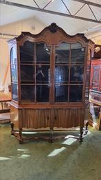 Cuba mahonie 19e eeuws kruispoot vitrine kabinet, Antiek en Kunst, Antiek | Meubels | Kasten, Ophalen
