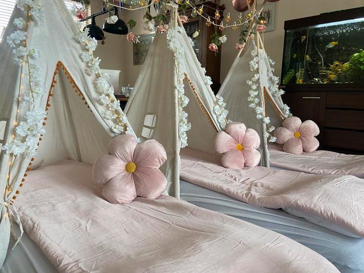Tipi Slaapfeestjes - Verjaardagsfeestjes - Tipitentjes, Hobby en Vrije tijd, Feestartikelen | Verhuur, Nieuw, Verjaardag, Ophalen of Verzenden