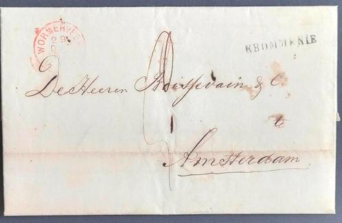 Oude Brief uit 1868 met Stempels Krommenie naar Amsterdam., Postzegels en Munten, Brieven en Enveloppen | Nederland, Brief, Verzenden
