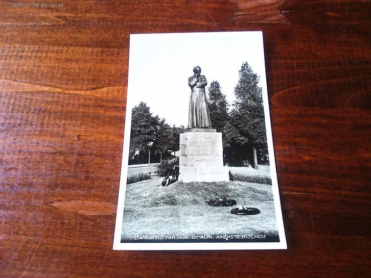 B34 - Enschede - Standbeeld Ariëns - 1953 - Mooi/Oud, Verzamelen, Ansichtkaarten | Nederland, Overijssel, 1940 tot 1960, Ophalen of Verzenden