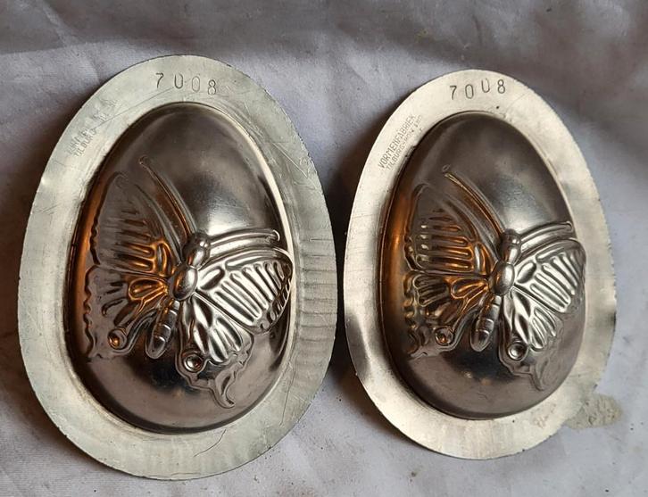 Unieke oude dubbele chocoladevormen: VLINDERS (2X), Antiek en Kunst, Curiosa en Brocante, Ophalen of Verzenden
