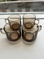 Moccona DE Koffiekopjes - 4 Stuks Rookglas Douwe Egberts, Antiek en Kunst, Antiek | Glas en Kristal, Ophalen of Verzenden