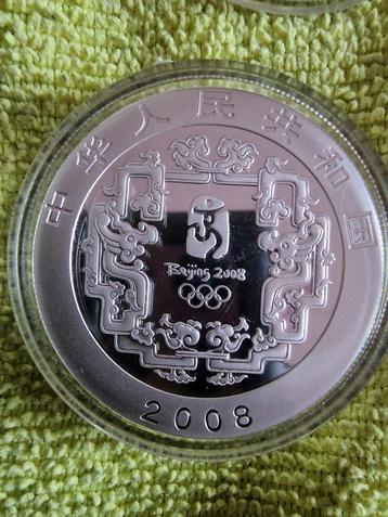 Zilveren 10 Yuan Olympiade 2008 Proof 1 troy ounce  zilver. beschikbaar voor biedingen