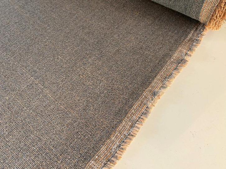Vyva Hemp Fjord camel-oranje+grijs; 4,35 meter meubelstof, Hobby en Vrije tijd, Stoffen en Lappen, Nieuw, Overige materialen, 120 cm of meer