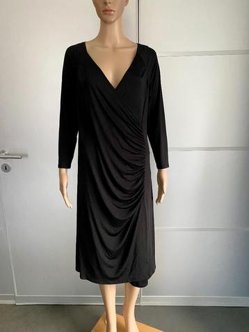 G765 La Ligna: maat 40/42=M/L overslag-jurk jurkje zwart beschikbaar voor biedingen