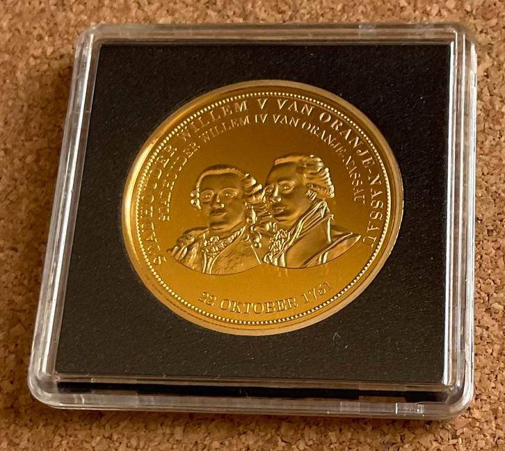 Penning - Stadhouder Willem V en Stadhouder Willem IV 1751, Postzegels en Munten, Penningen en Medailles, Overige materialen, Ophalen of Verzenden