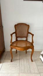 2 x houten met rotan zit en rug vlak antieke stoel, Antiek en Kunst, Ophalen