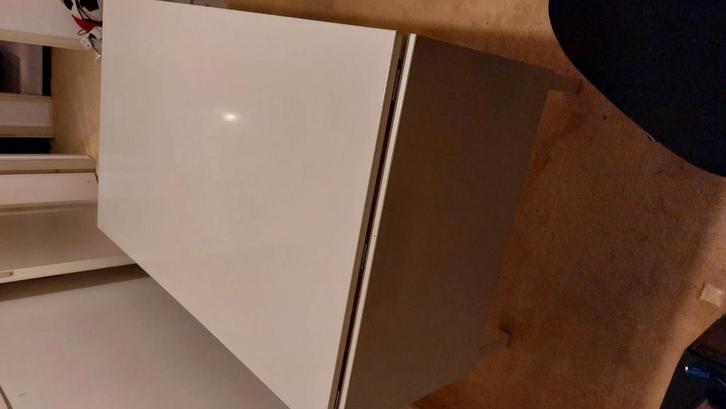 Wit bureau met inklapdeel, Huis en Inrichting, Bureaus, Gebruikt, Ophalen of Verzenden