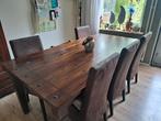 Eettafel koloniaal, donker bruin, Huis en Inrichting, Ophalen, Gebruikt, Koloniaal, 6 tot 8 stoelen