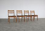 vintage eetkamerstoelen | stoelen | jaren 60 | Zweden, Ophalen of Verzenden, Gebruikt, Hout, Vier