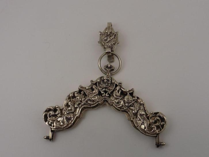 Zilveren tasbeugel met haak                             Z227, Antiek en Kunst, Antiek | Goud en Zilver, Zilver, Ophalen of Verzenden