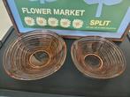 Vintage retro schalen persglas roze 2x, Ophalen of Verzenden