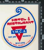 Sticker: YMCA Hotel - Malang East Java Indonesia, Verzamelen, Ophalen of Verzenden, Zo goed als nieuw, Bedrijf of Vereniging