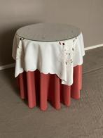 Rond tafeltje met glazen plaat en kleedjes, Minder dan 50 cm, 50 tot 100 cm, 50 tot 75 cm, Rond