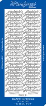 Starform 202 goud 28 x Hartelijk Gefeliciteerd stickervel, Hobby en Vrije tijd, Ophalen of Verzenden, Nieuw, Sticker