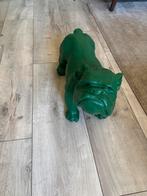 Groen Bulldog Beeld, Tuin en Terras, Tuinbeelden, Ophalen of Verzenden, Gebruikt, Overige materialen, Dierenbeeld