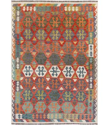 Handgeweven Afghaanse Kelim Vloerkleed – 295x205 cm beschikbaar voor biedingen