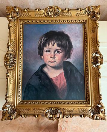 Vintage barok Schilderij met Gouden Lijst beschikbaar voor biedingen