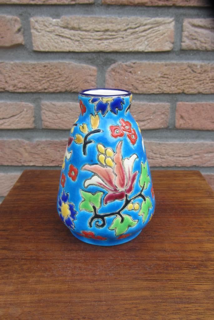 Vaasje van Longwy, Frankrijk, Antiek en Kunst, Antiek | Keramiek en Aardewerk, Ophalen of Verzenden