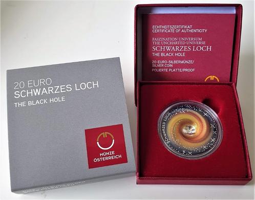 Oostenrijk 20 euro proof Schwarzes Loch 2022, Postzegels en Munten, Munten | Europa | Euromunten, Losse munt, Overige waardes