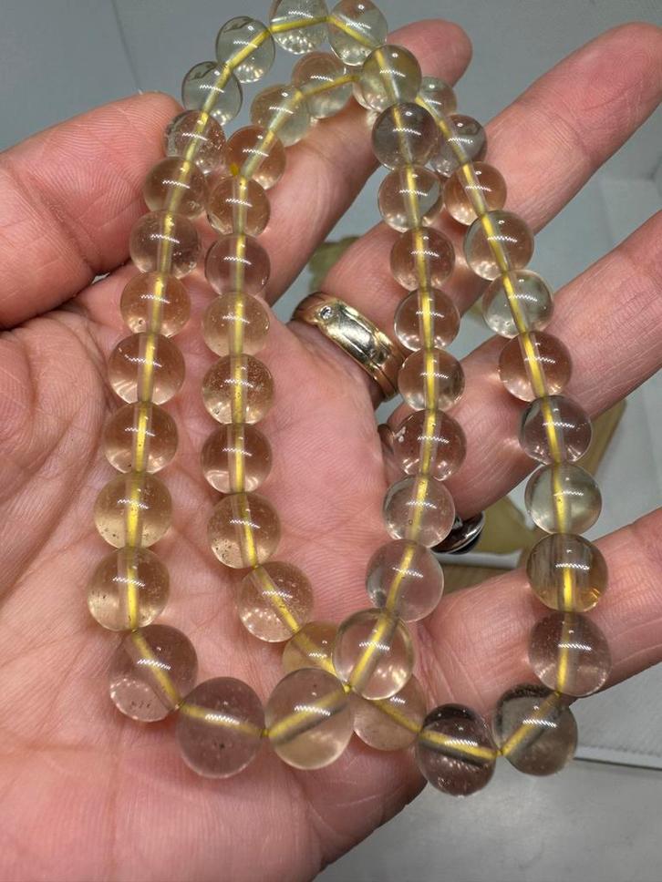 LDG Kralen Armband 7-8mm - 17cm Pols, Sieraden, Tassen en Uiterlijk, Armbanden, Nieuw, Overige materialen, Geel, Met bedels of kralen