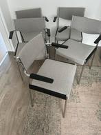 5 vintage Thereca eetkamerstoelen design stoelen nieuwe bekl, Ophalen, Zo goed als nieuw, Grijs