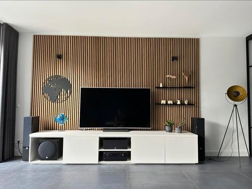TV meubel, Huis en Inrichting, Kasten | Televisiemeubels, Gebruikt, 200 cm of meer, 50 tot 75 cm, Overige houtsoorten, Ophalen