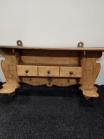 Antiek grenen wandrek met laatjes, Ophalen