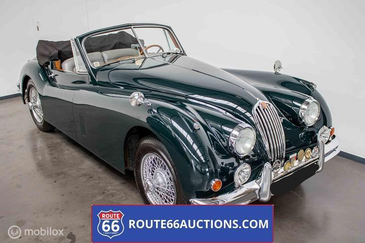 Jaguar XK 140 DHC SE | 1956 | Route 66 Auctions, Auto's, Oldtimers, Bedrijf, Te koop, Jaguar, Benzine, Overige carrosserieën, Handgeschakeld