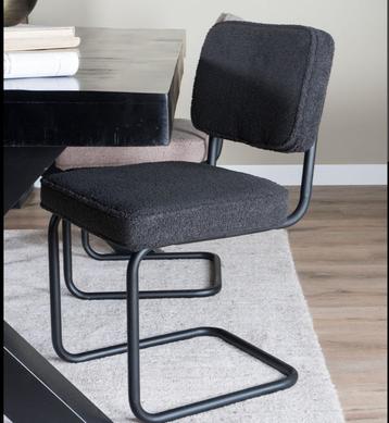 Eetkamerstoelen teddy stof zwart - nieuw in doos!! beschikbaar voor biedingen