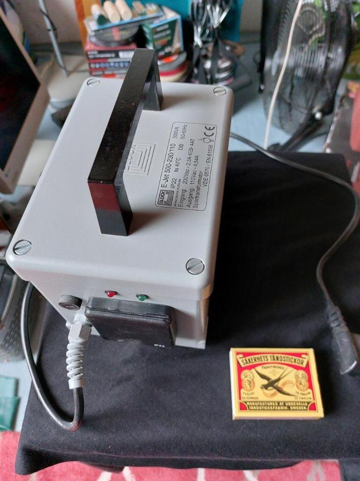 Block E-jet 500 Professionele verhuistrafo 230V/110V, Hobby en Vrije tijd, Elektronica-componenten, Zo goed als nieuw, Ophalen of Verzenden