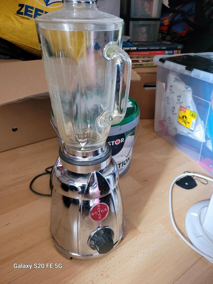 Vintage Rotor Blender - Chroom, Witgoed en Apparatuur, Blenders, Gebruikt, Blender, Ophalen of Verzenden