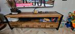 Stoer TV Dressoir met Mango houten Blad & Metalen Frame, Ophalen, 150 tot 200 cm, Zo goed als nieuw, Minder dan 100 cm
